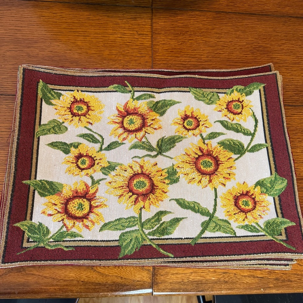 Sunflower Tapestry Placemat set of 7